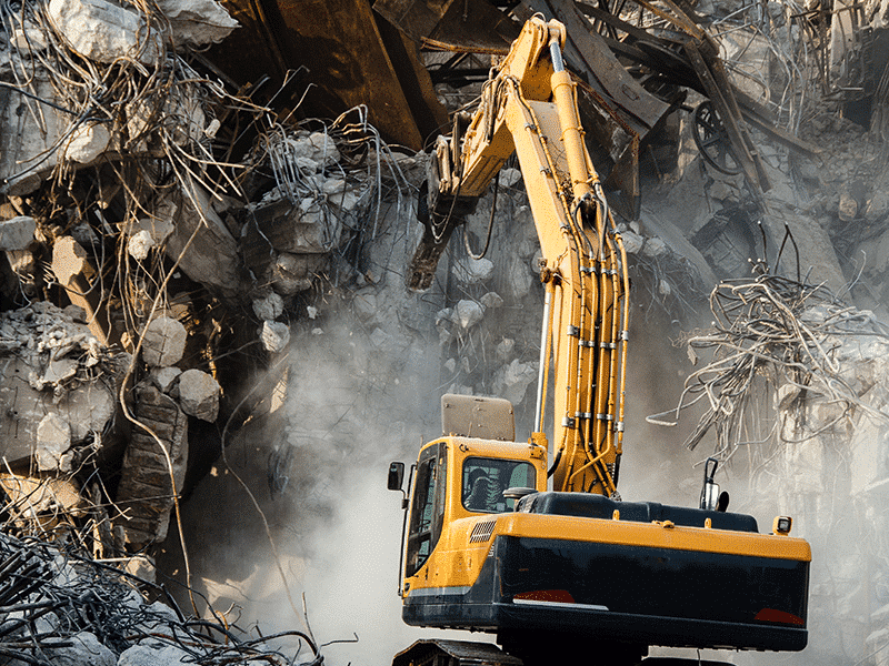 Demolition & Site Clearances, DP Group - Staffordshire, Demolition in Progress